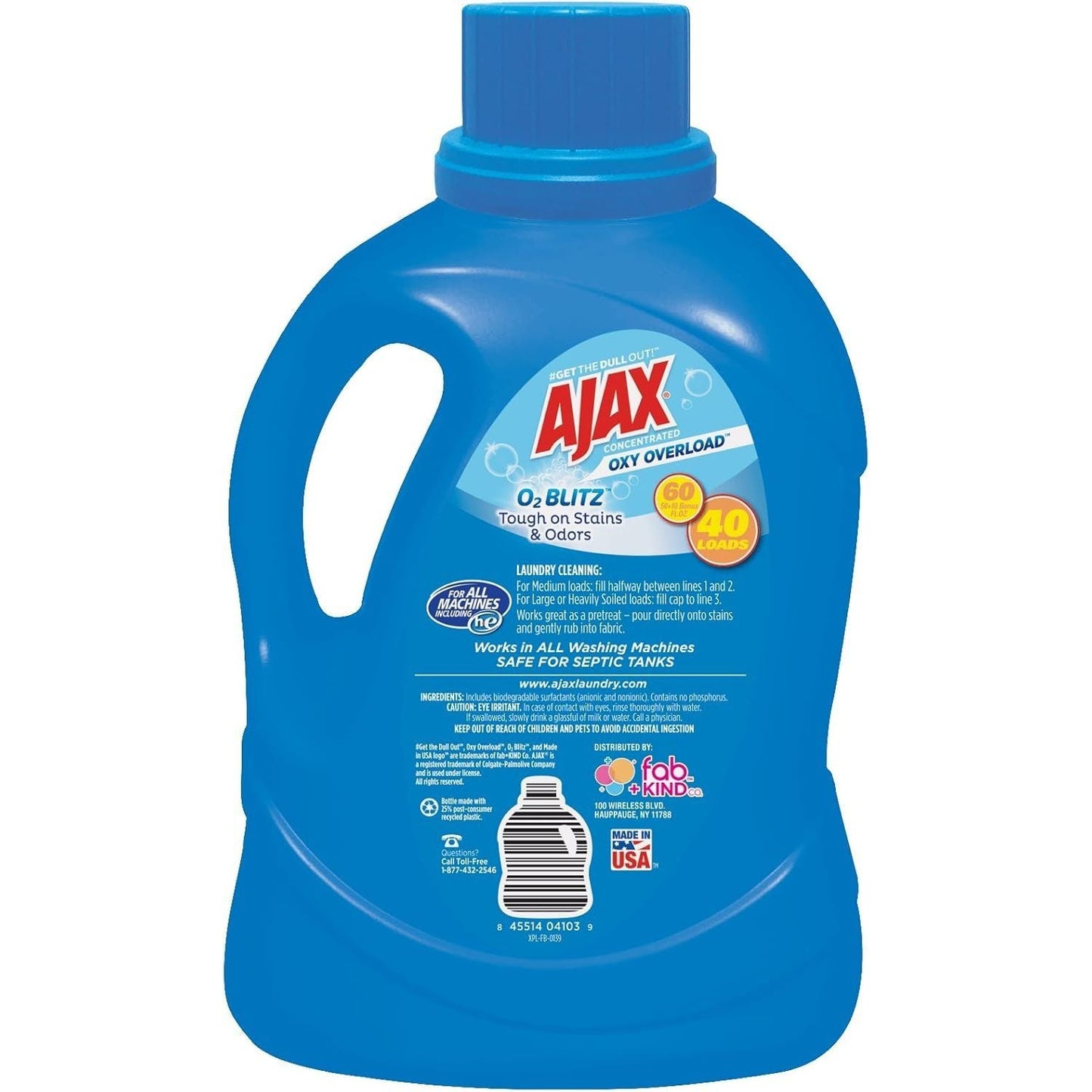 Ajax Oxy Overload Liquid Laundry Detergent, 60 Fl Oz