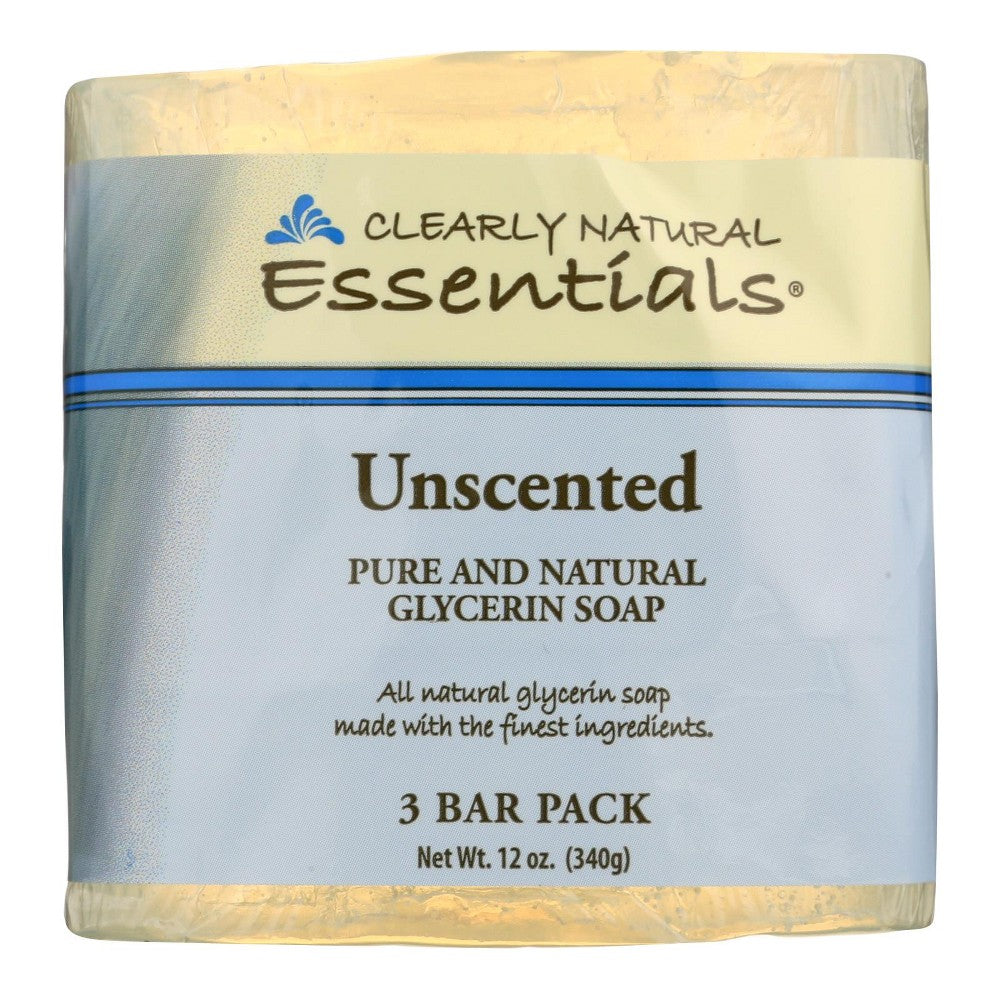 Clearly Natural Glycerine Bar Soap Unscented 3 Pack 4 Oz Bars