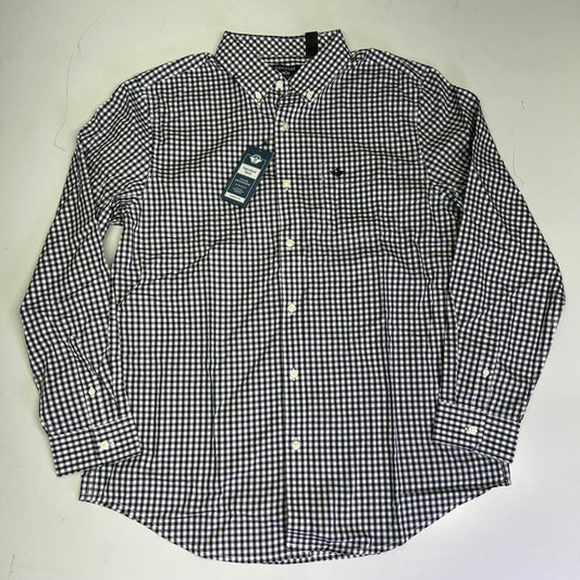 DOCKERS Signature Stain Defender Button Up Shirt Men's Sz L Navy Blue A42520010