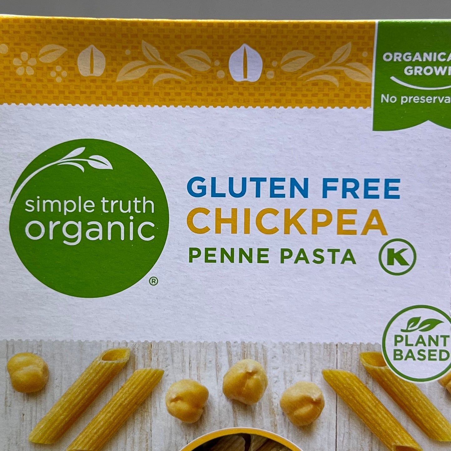 ZA@ SIMPLE TRUTH ORGANIC (6 PACK) Chickpea Penne Pasta 8 oz Yellow BB 02/26 F