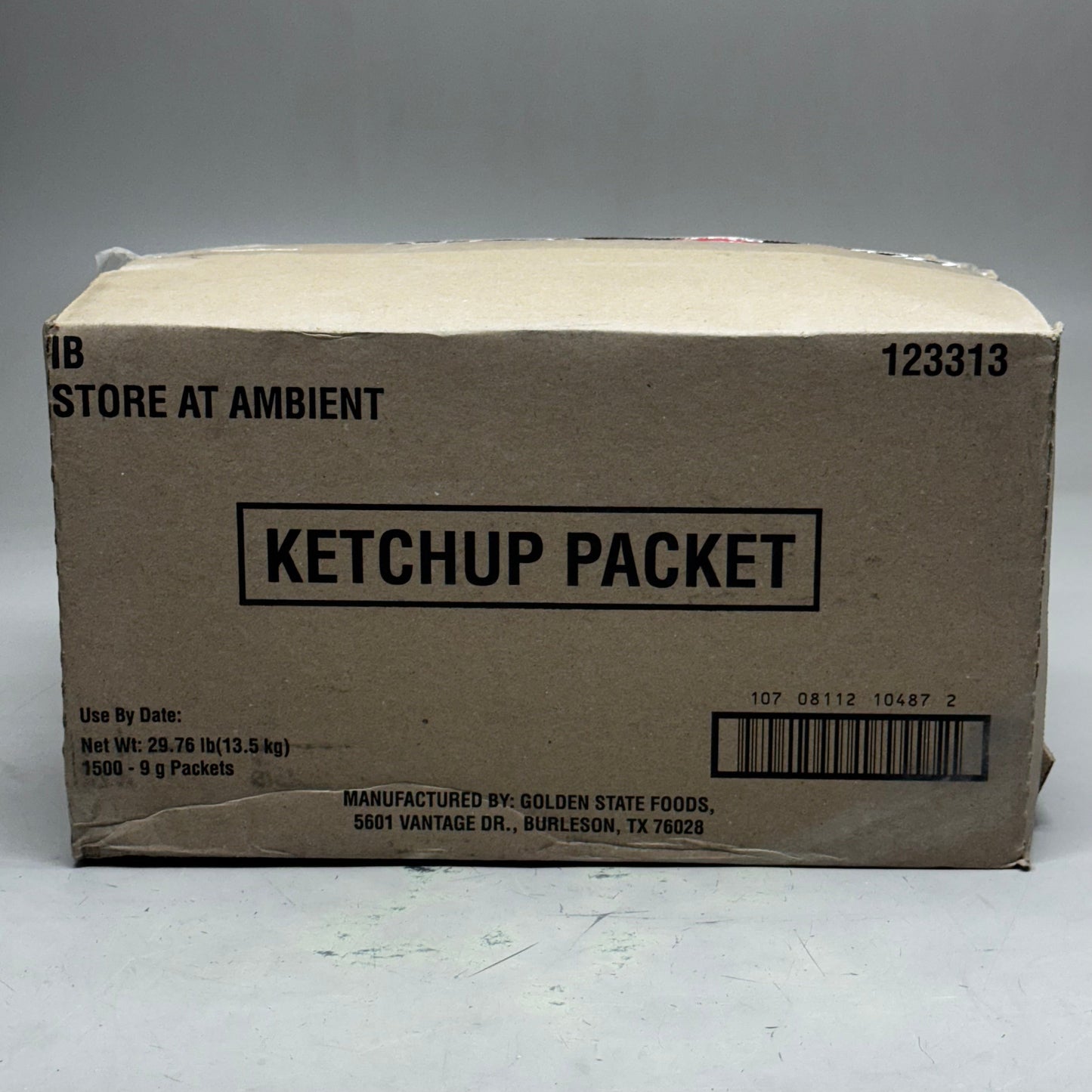 ZA@ KETCHUP (1500 Count) Packet 29.76 Lbs 123313 BB 12/25 (New Other, Distressed Box) AA
