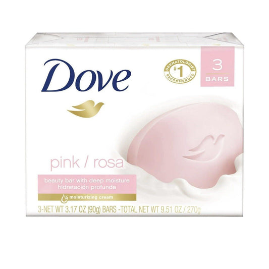 Unilever Dove Beauty Bar Gentle Skin Cleanser Pink More Moisturizing Than Bar Soap Moisturizing For Gentle Soft Skin Care 3.17 Oz 3 Bars