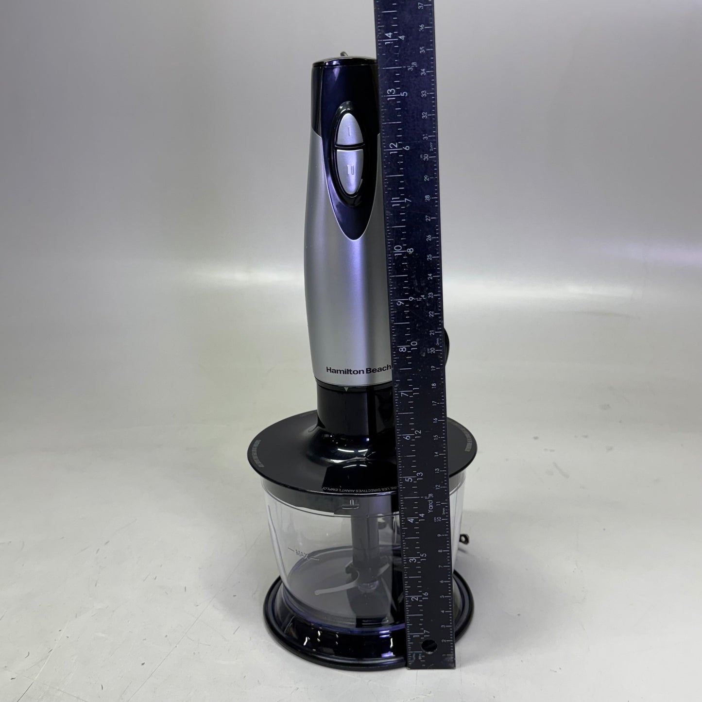 HAMILTON BEACH Electric Immersion Hand Blender With Handheld Blending Stick 2 Speed 225 Watts Grey & Black 59765G