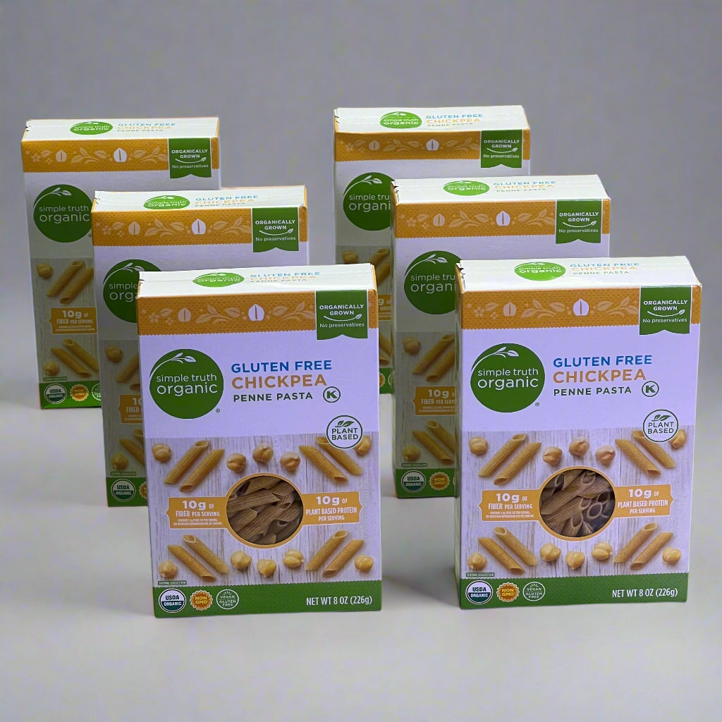 ZA@ SIMPLE TRUTH ORGANIC (6 PACK) Chickpea Penne Pasta 8 oz Yellow BB 02/26 F