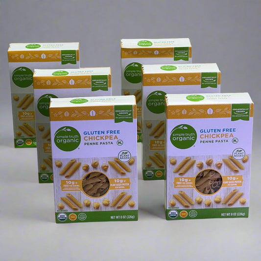 ZA@ SIMPLE TRUTH ORGANIC (6 PACK) Chickpea Penne Pasta 8 oz Yellow BB 02/26 I
