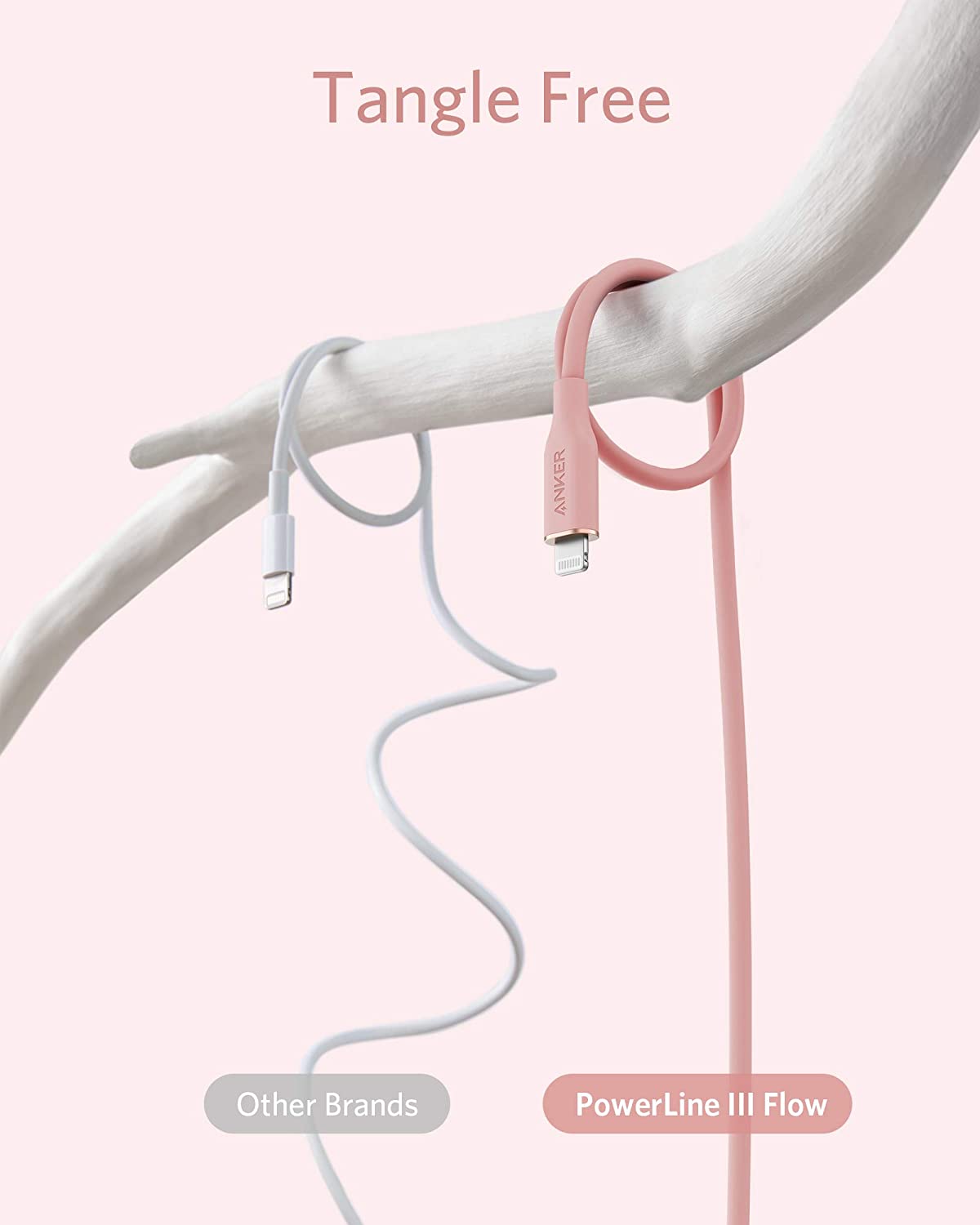 Anker <b>641</b> USB-C to Lightning Cable (Flow, 3 ft Silicone)