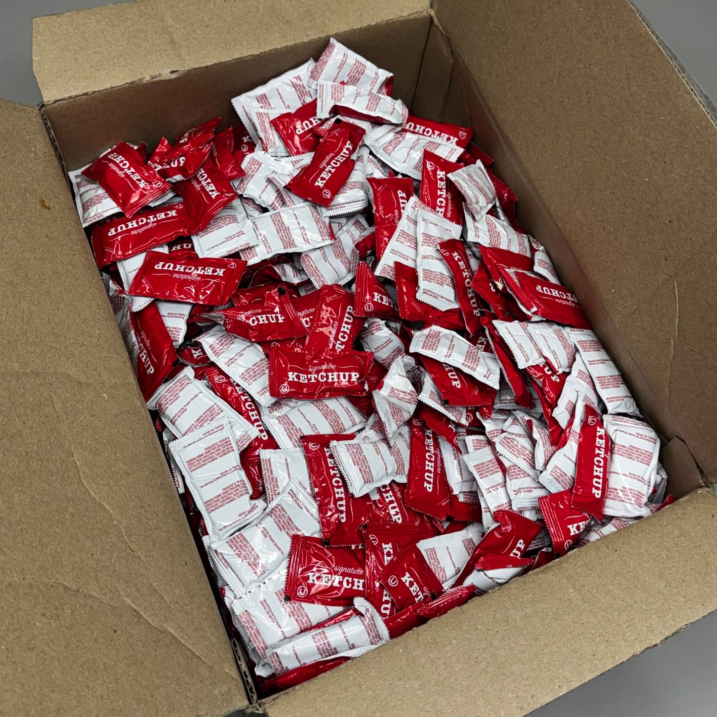 ZA@ KETCHUP (1500 Count) Packet 29.76 Lbs 123313 BB 12/25 (New Other, Distressed Box) AA
