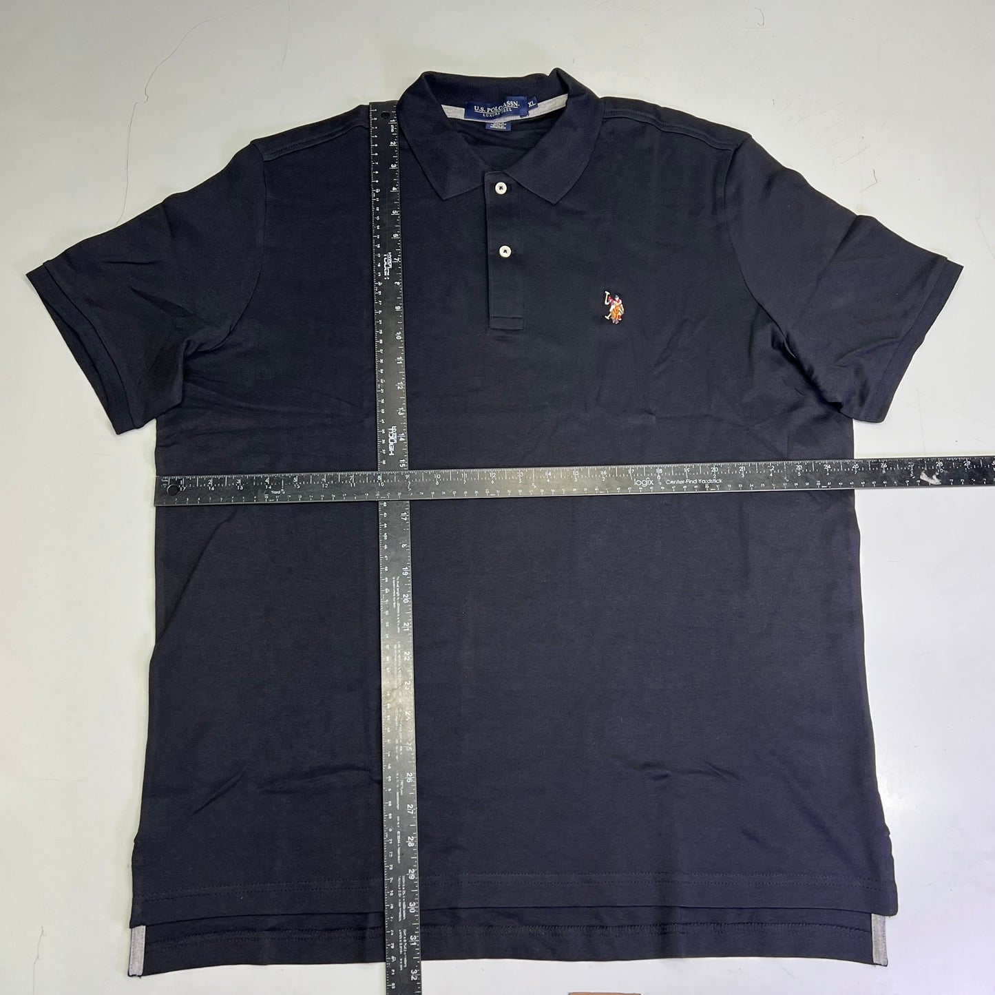 U.S. POLO Interlock Polo Shirt W/ Embroidered Logo Men's Sz XL Black 23000123