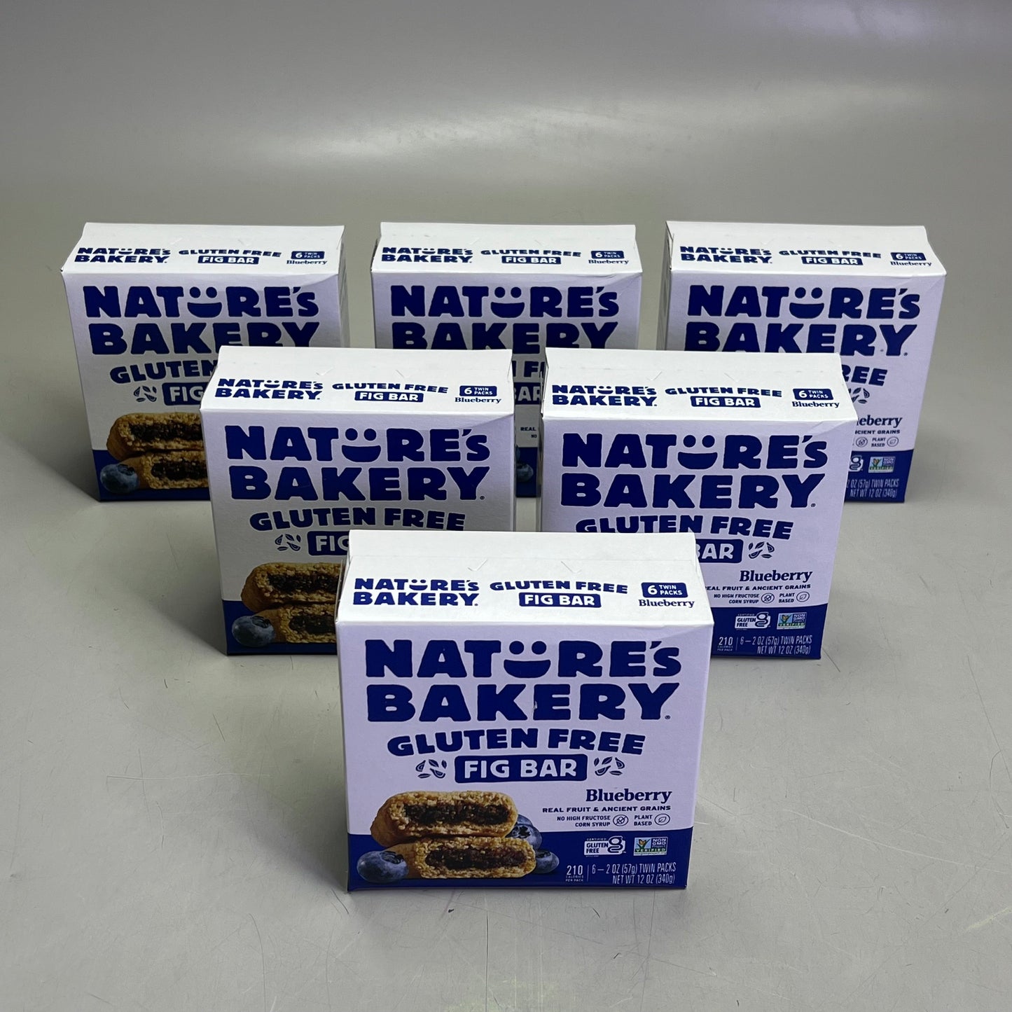 ZA@ NATURE'S BAKERY (6 BOXES, 6 BARS EACH) Blueberry Gluten Free Fig Bar BB 02/26