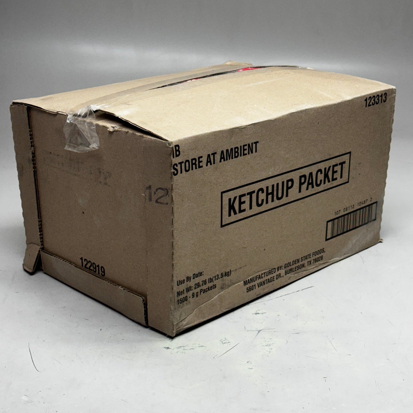 ZA@ KETCHUP (1500 Count) Packet 29.76 Lbs 123313 BB 12/25 (New Other, Distressed Box) AA