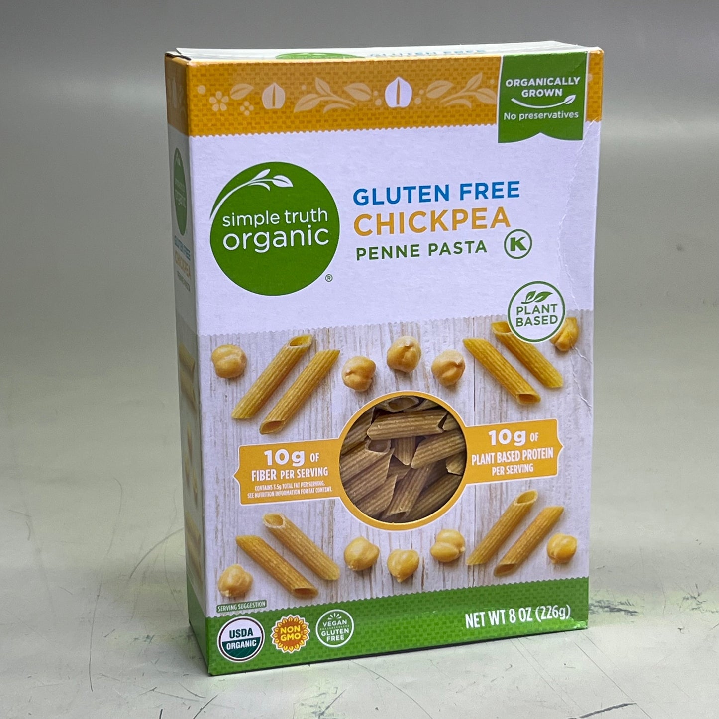 ZA@ SIMPLE TRUTH ORGANIC (6 PACK) Chickpea Penne Pasta 8 oz Yellow BB 02/26 F
