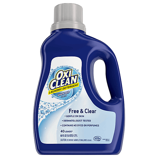 Oxi Clean Liquid Laundry Detergent, Free & Clear, 60 Oz