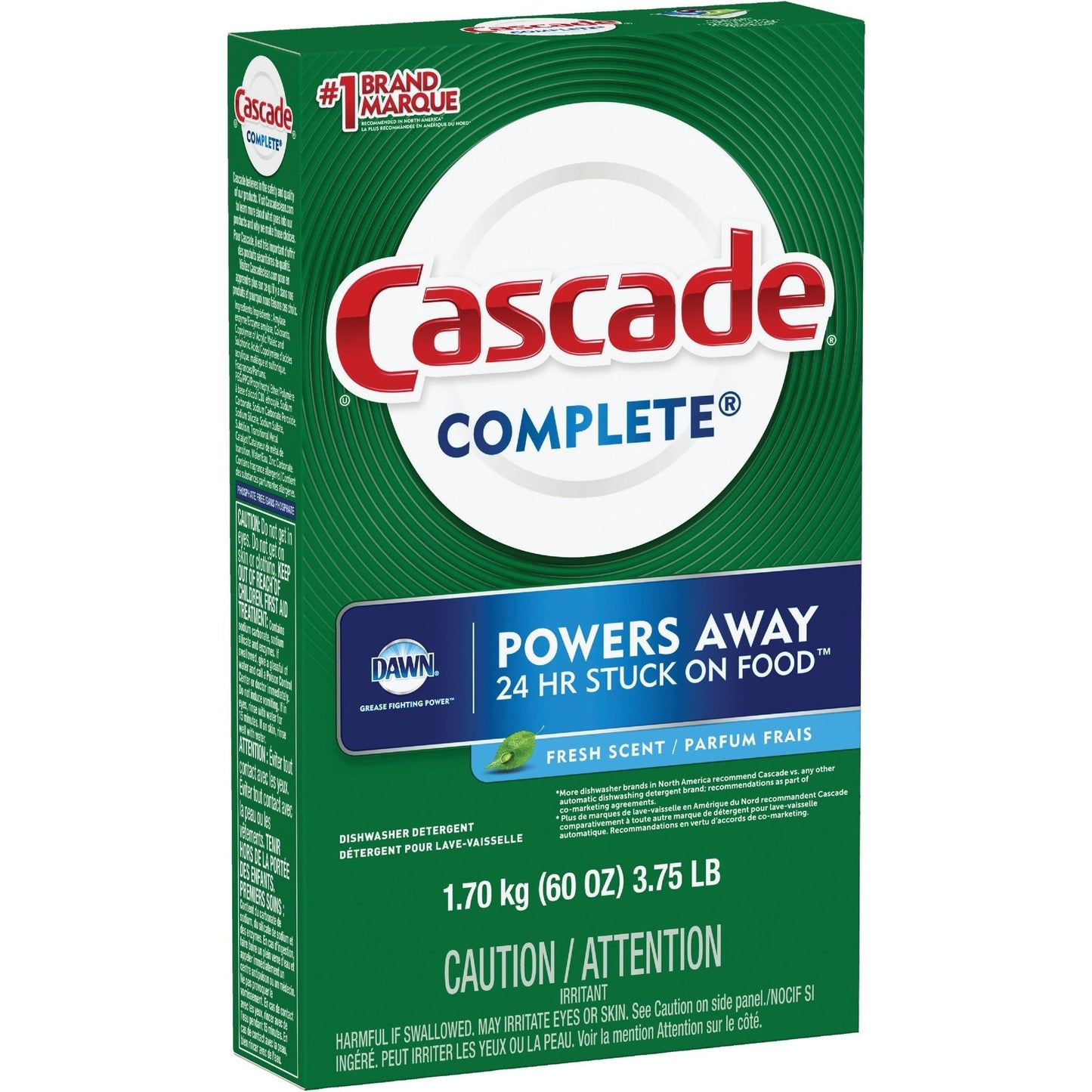 Cascade Complete Powder Dishwasher Detergent, Fresh Scent, 60 Oz