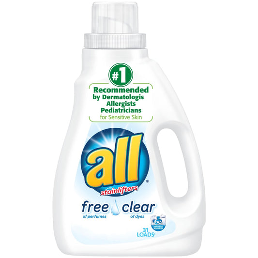 all Free Clear HE Liquid Laundry Detergent, 50 Oz Bottle - SNP197004900