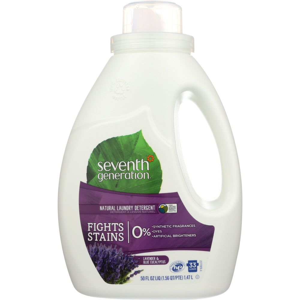 Seventh Generation Natural Liquid Laundry Detergent, 2X Concentrated, 33 Loads Blue Eucalyptus & Lavender