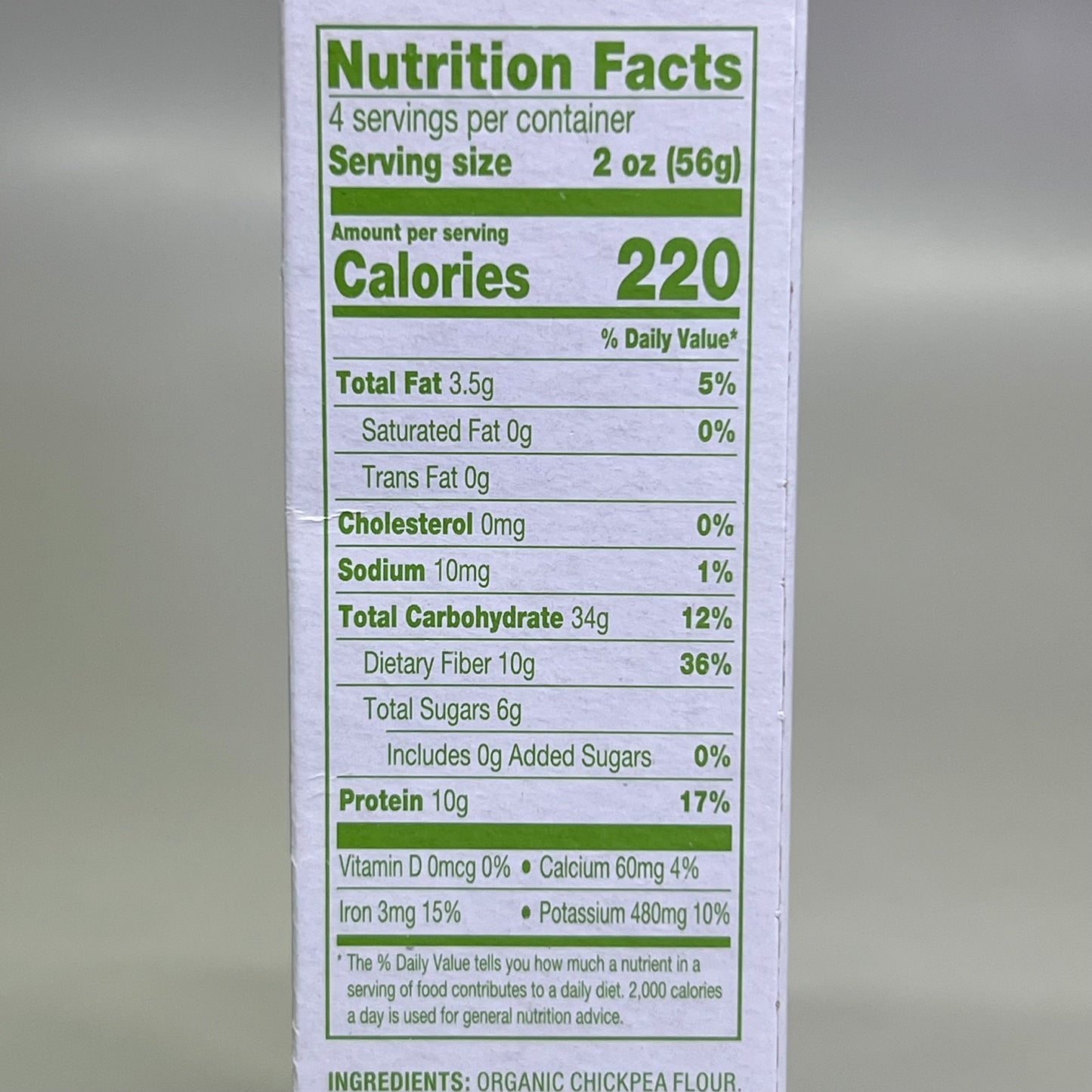 ZA@ SIMPLE TRUTH ORGANIC (6 PACK) Chickpea Penne Pasta 8 oz Yellow BB 02/26 F