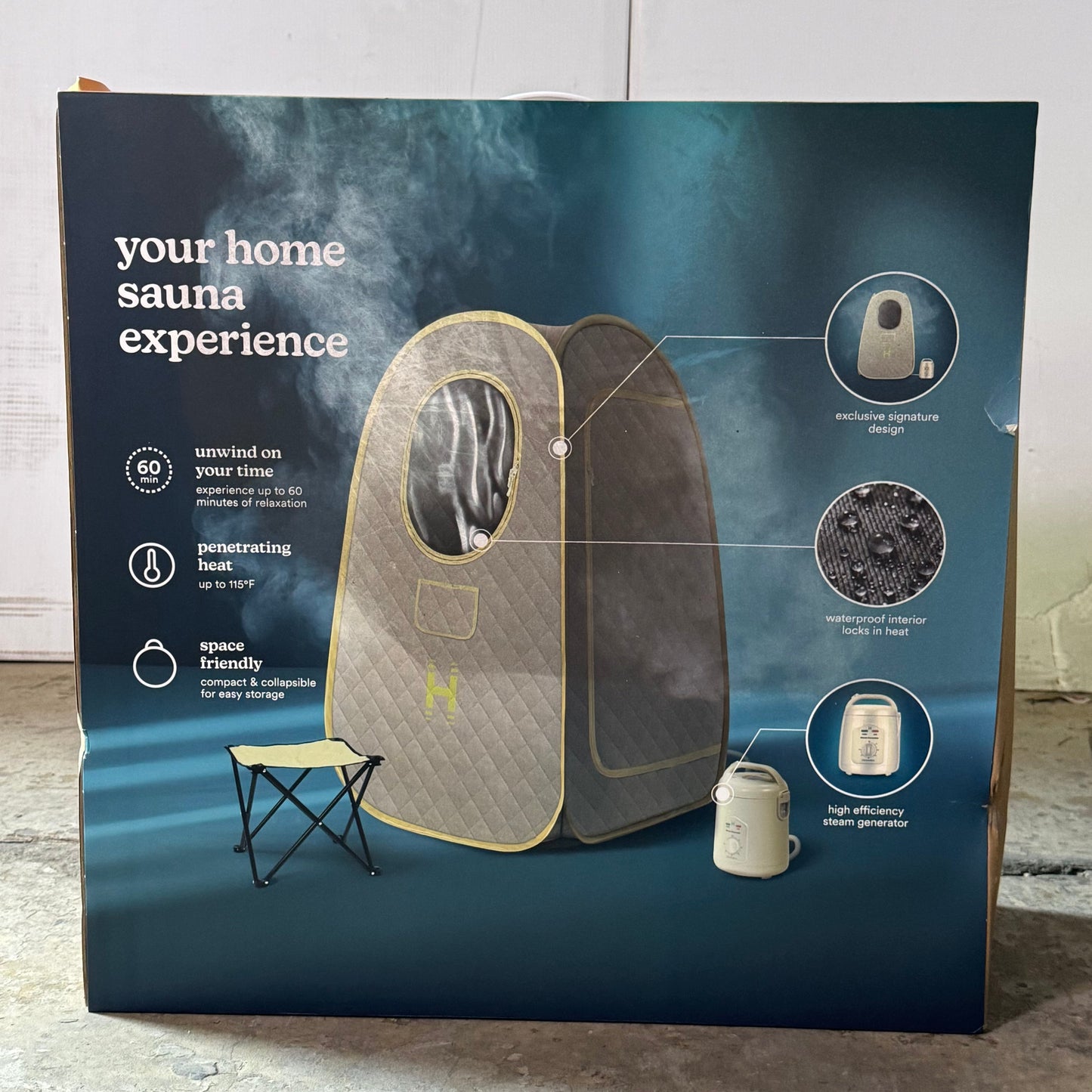 HOMEDICS Portable Steam Sauna 4.82' H Grey SP-SN300