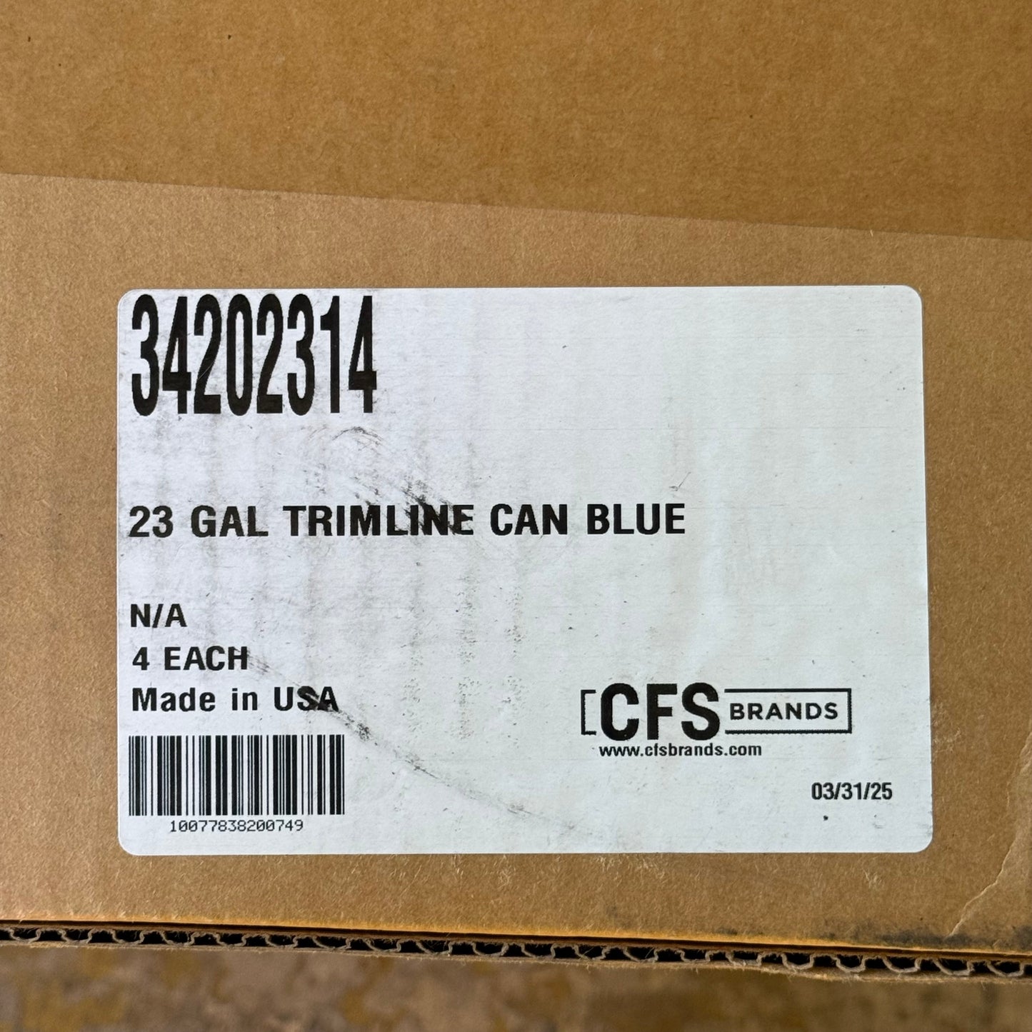 CFS (4 PACK) Trash Can Blue 23 Gal Blue 34202314