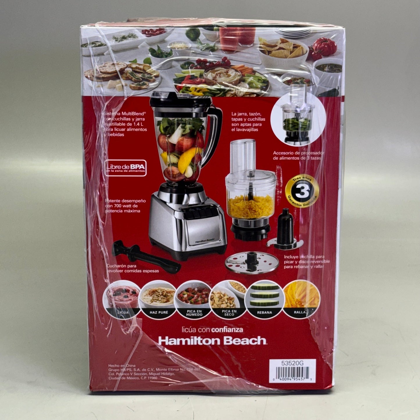 HAMILTON BEACH Power Elite Blender With 40 Oz Glass Jar 9"H Clear 58148G