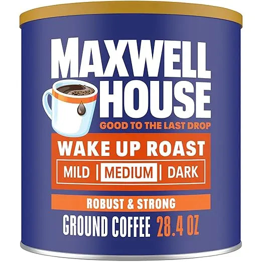 Maxwell House Medium Wake Up Roast Ground Coffee – 28.4 oz Canister