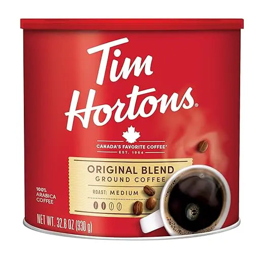 Tim Hortons Original Blend, Medium Roast Ground Coffee, 32.8 oz Canister