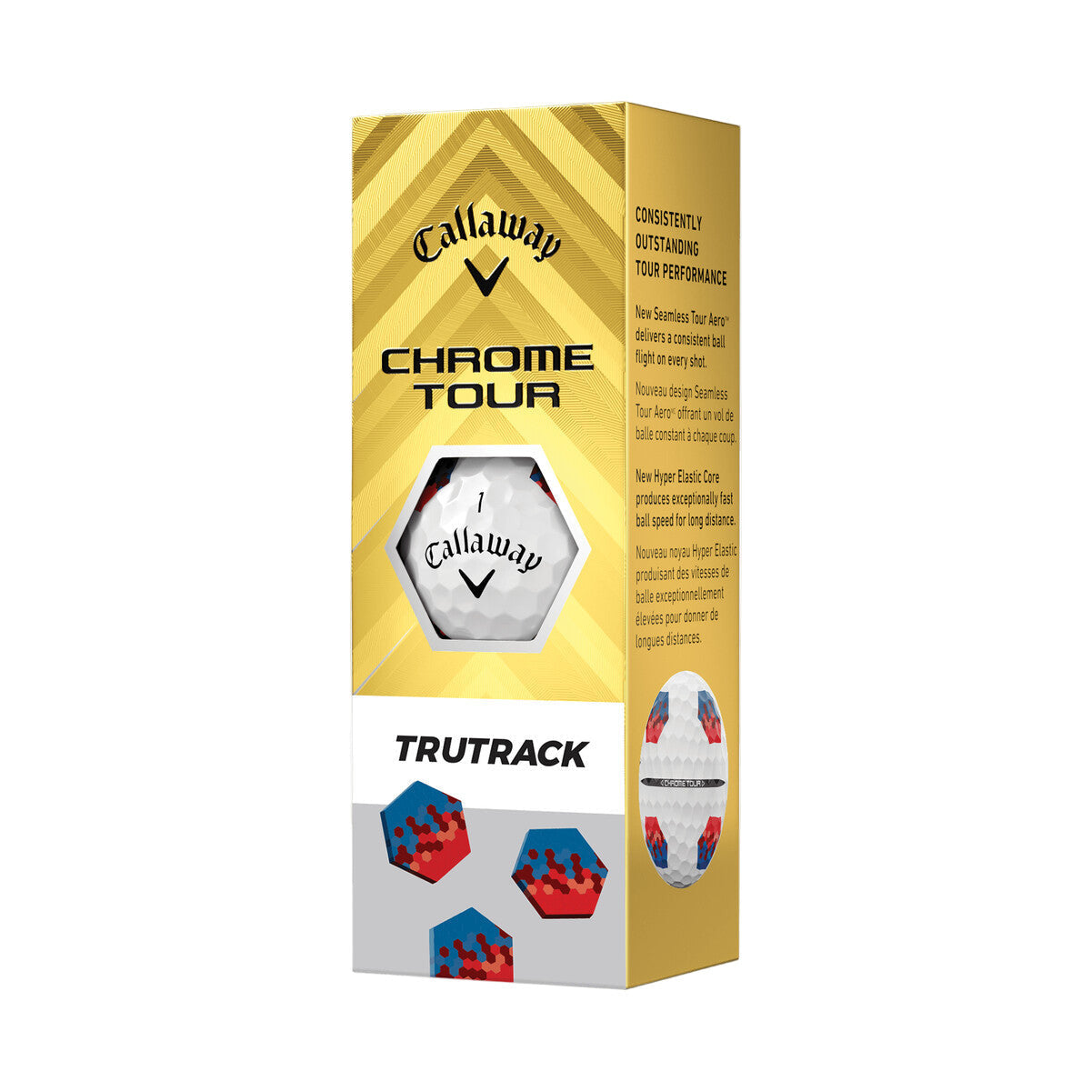 Callaway Chrome Tour TruTrack White - Black & Red 2024 Golf Balls